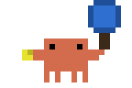 Gavin as a pixel Clawd with a pickleball paddle, tossing a pickleball